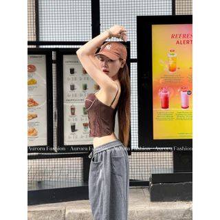 Aurora🛒พร้อมส่ง🚚 (รูปถ่ายจากงานจริง) เสื้อสายเดี่ยว เสริมฟองน่ำในตัว แนวสไตล์เซ็กซี่มากแม่