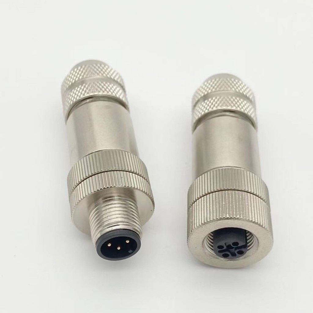 M12 Ethernet Connector profinet Aviation ปลั๊กกันน้ํา 4-pin 5-pin 8-pin 12-pin Metal Shielding Conne