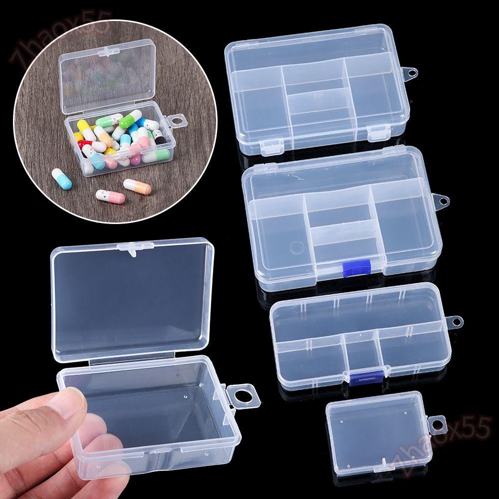 Zhaox55 เครื่องประดับเพชรคอนเทนเนอร์คลิปกล่องสแควร์ขนาดเล็ก Pill Storage Supply