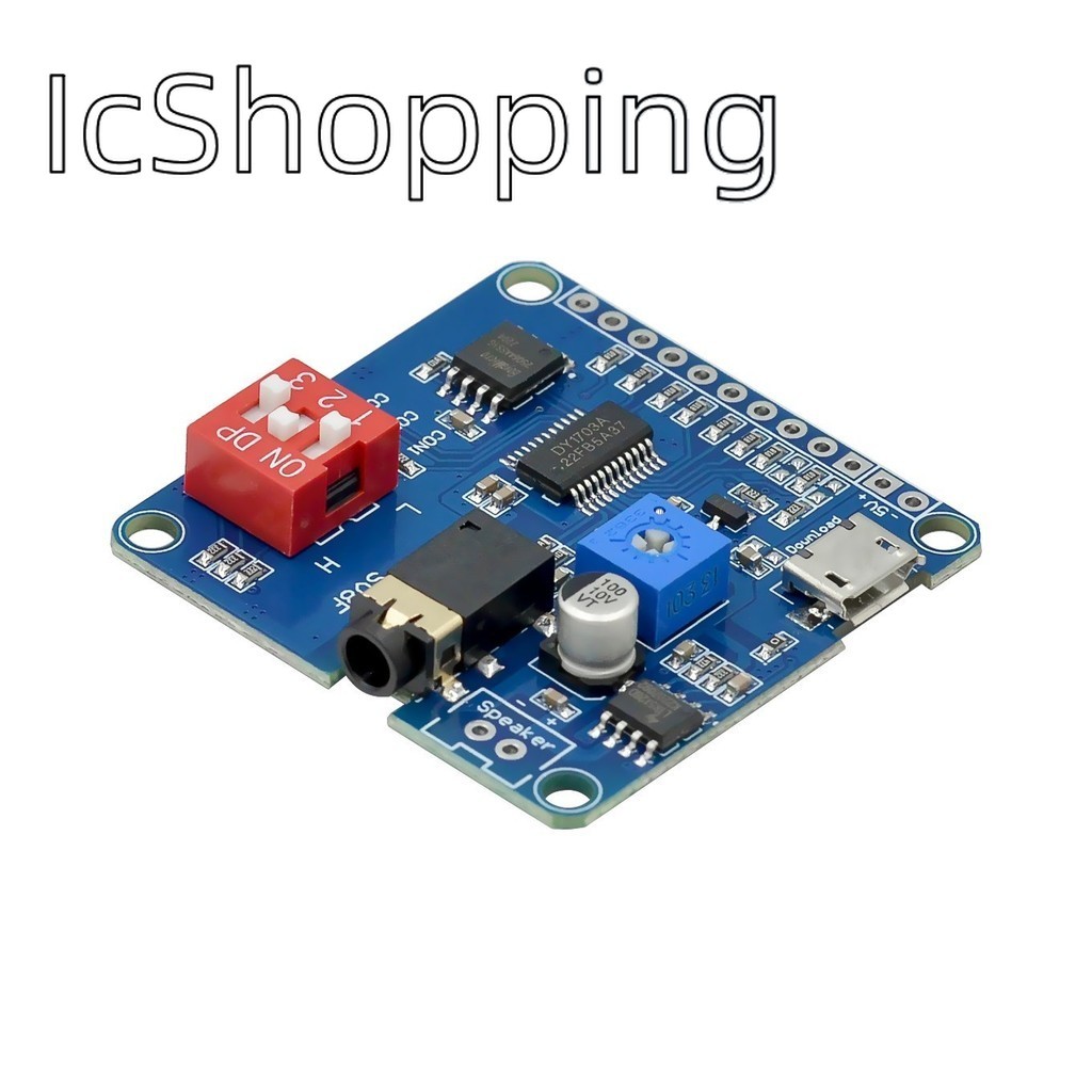 โมดูลเล่นเสียง Arduino MP3 Player โมดูล UART I/O Trigger Class D เครื่องขยายเสียง 5W 8M Storage DY-S