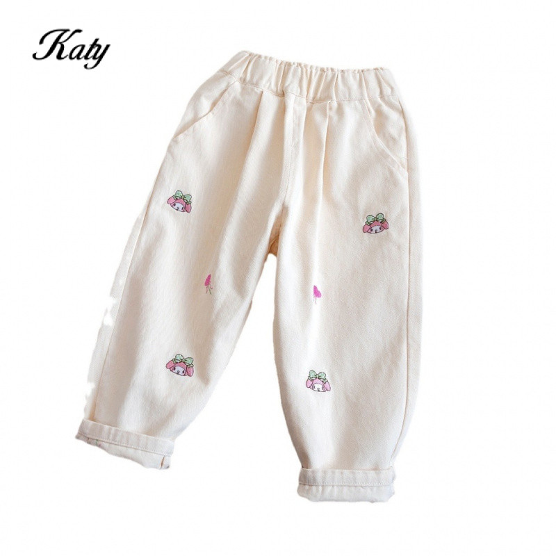 เด็กผู้หญิง2026การ์ตูนปักกางเกงลำลองฤดูใบไม้ผลิและฤดูใบไม้ร่วงสไตล์ตะวันตกแฟชั่นแมทช์ลุคง่ายกางเกงขายาวสไตล์เกาหลีสำหรับเด็กผู้หญิงเสื้อผ้าเด็กผู้หญิง - รูปที่ 3