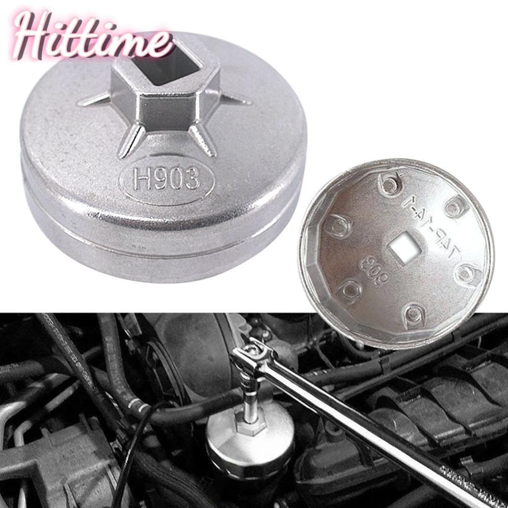 Hittime 1 PC สําหรับ Mercedes Benz 74 มม.14 ขลุ่ยอลูมิเนียมกรองน้ํามันประแจซ็อกเก็ต Remover เครื่องมือรถอุปกรณ์เสริม M4S2