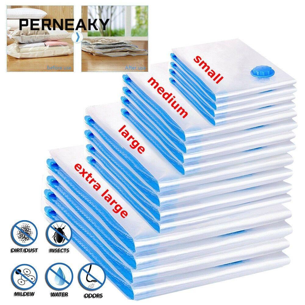 Perneaky 1PC เครื่องซีลสูญญากาศถุงบรรจุ, ที่เก็บเสื้อผ้าถุงบีบอัดโปร่งใส, กระเป๋าเดินทางความจุขนาดใหญ่ประหยัดพื้นที่ประหยัดพื้นที่กระเป๋า Saver