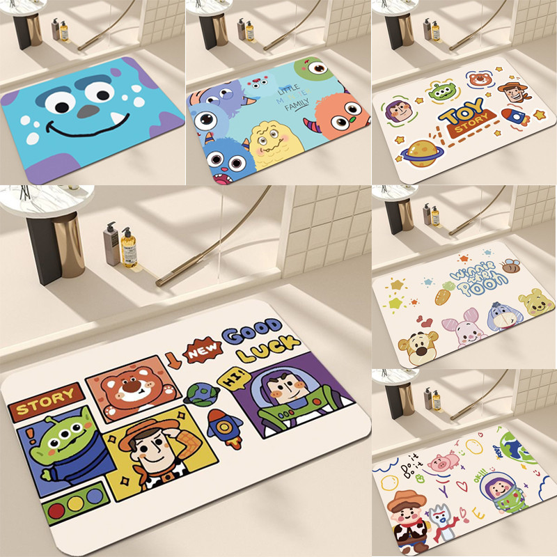 พรมปูพื้น Toy Story Flannel ดูดซับน้ํา สําหรับห้องนอน ห้องนั่งเล่น ห้องครัว ตกแต่งบ้าน