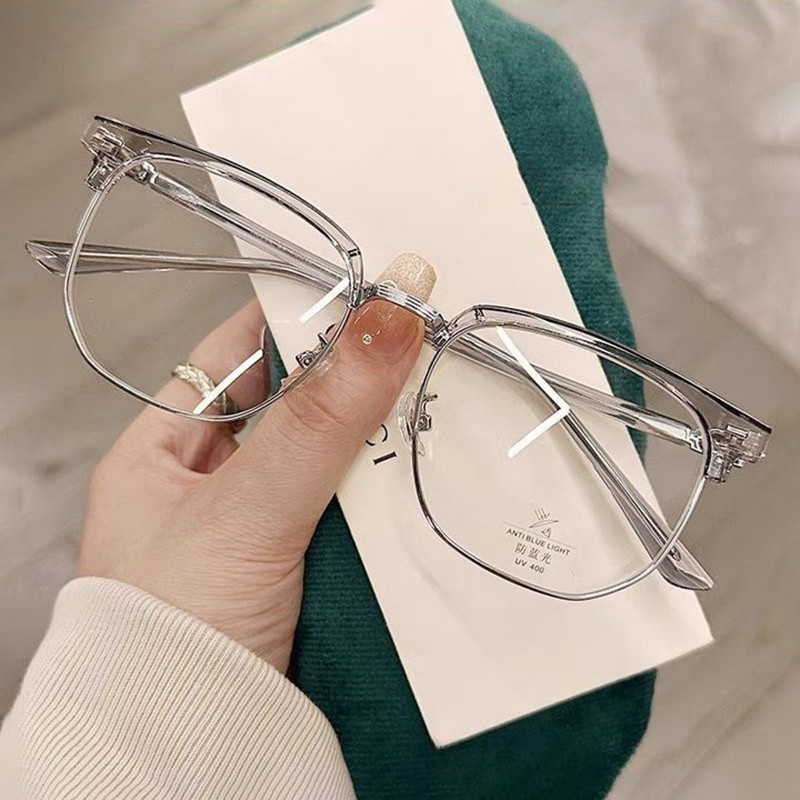 แว่นตาเกรดที่มีเกรด-50 100 150 200 250 300 350 400 450 500 550 600ป้องกันรังสีแว่นตาชายสแควร์อินเทรนด์เกาหลีรุ่นนักเรียนสายตาสั้นแว่นตาคอมพิวเตอ 058