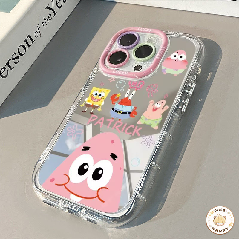 เคสไอโฟน 13 11 สำหรับ iPhone 16 14 15 12 Pro Max X XR XS Max 7 8 16 Plus SE 2020 การ์ตูนน่ารัก Spongebob แพทริคดาว