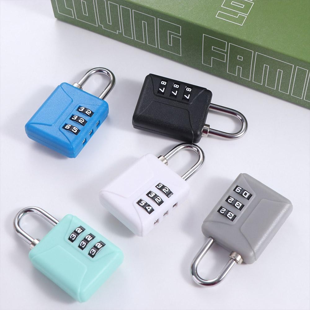 Quillan กระเป๋าเดินทางรหัสล็อค,3 Dial หลักกันน้ํา Mini รหัสผ่านกุญแจ,แบบพกพาความปลอดภัยกระเป๋าเป้สะพายหลังกุญแจ Anti-theft Customs รหัสล็อคกระเป๋าเดินทาง