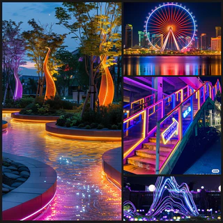 แถบไฟ LED ท่อกลม RGB 220v, ไฟ LED Plug and Play ไฟ LED Bar Cafe ไฟตกแต่ง