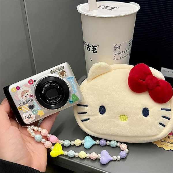 Ccd กระเป๋าเก็บของ Crossbody Shock-proof Star kitty Cat Canon กระเป๋ากล้องการ์ตูนน่ารักกระเป๋าใส่เหรียญหูฟังกระเป๋า