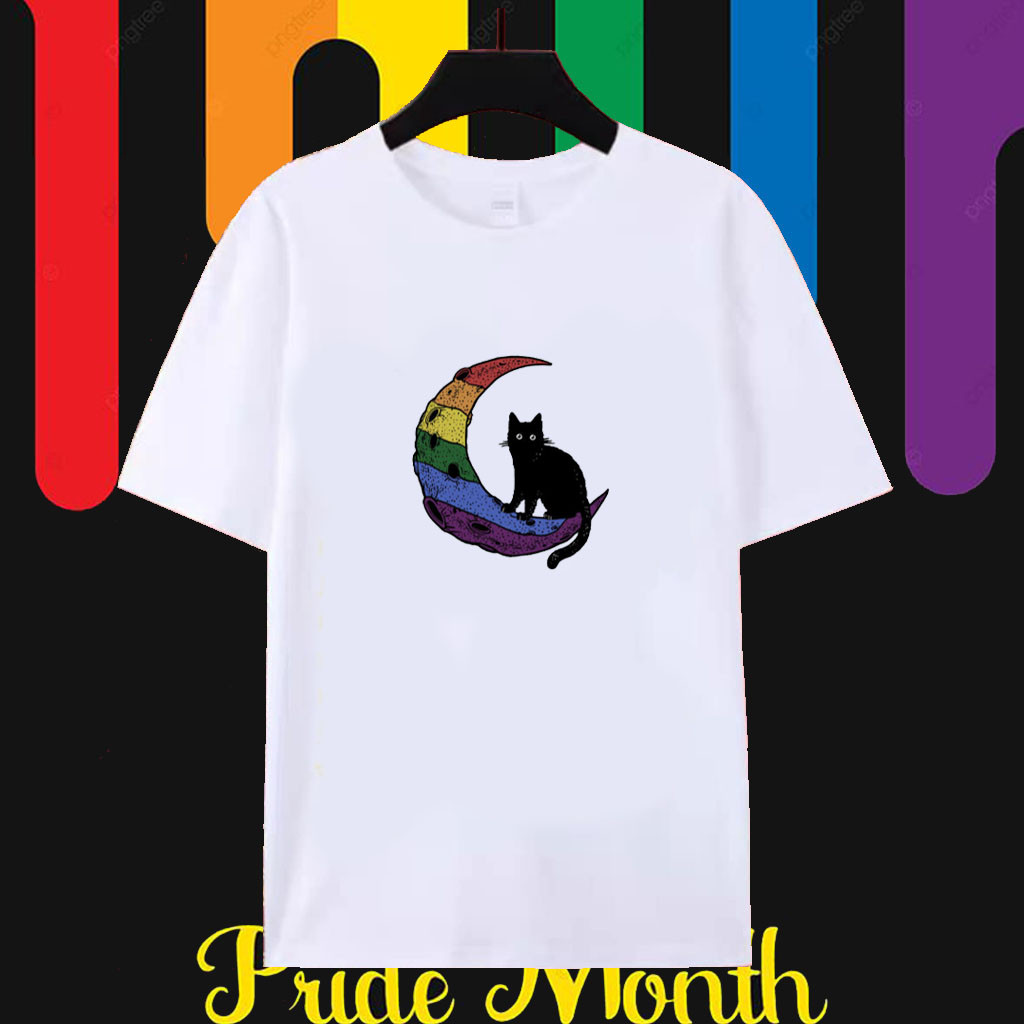 เสื้อยืดลายสายรุ้งPride Month lgbt Pure cotton shirt, gay short sleeved shirt Couple T-Shirt