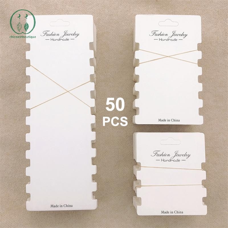 [Chicnest] 50 ชิ้นแหวนผมการ์ดแสดงกระดาษแข็งอุปกรณ์เสริมผมบรรจุภัณฑ์แท็กการ์ด Hairband Hairpins จอแสดงผลขายปลีกราคาป้าย Boutique