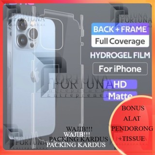 MURAH+COD IPHONE 17 17 pro 17 air X XS MAX XR 11 12 13 14 15 16 PLUS MINI PRO MAX Hydrogel Matte Back + Bazel Samping Jelly