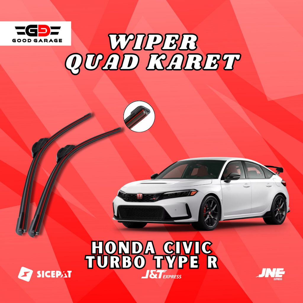 ที่ปัดน้ําฝน Honda Civic Turbo Type R Quad Blade 1 ชุด 2 ชิ้น ซ้ายและขวา W601