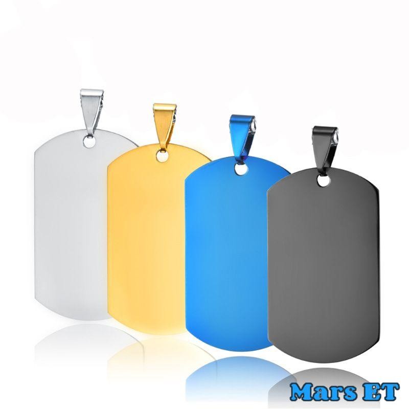 Mars Dog Tag จี้สร้อยคอแกะสลักชื่อวันที่ข้อความภาพสี
