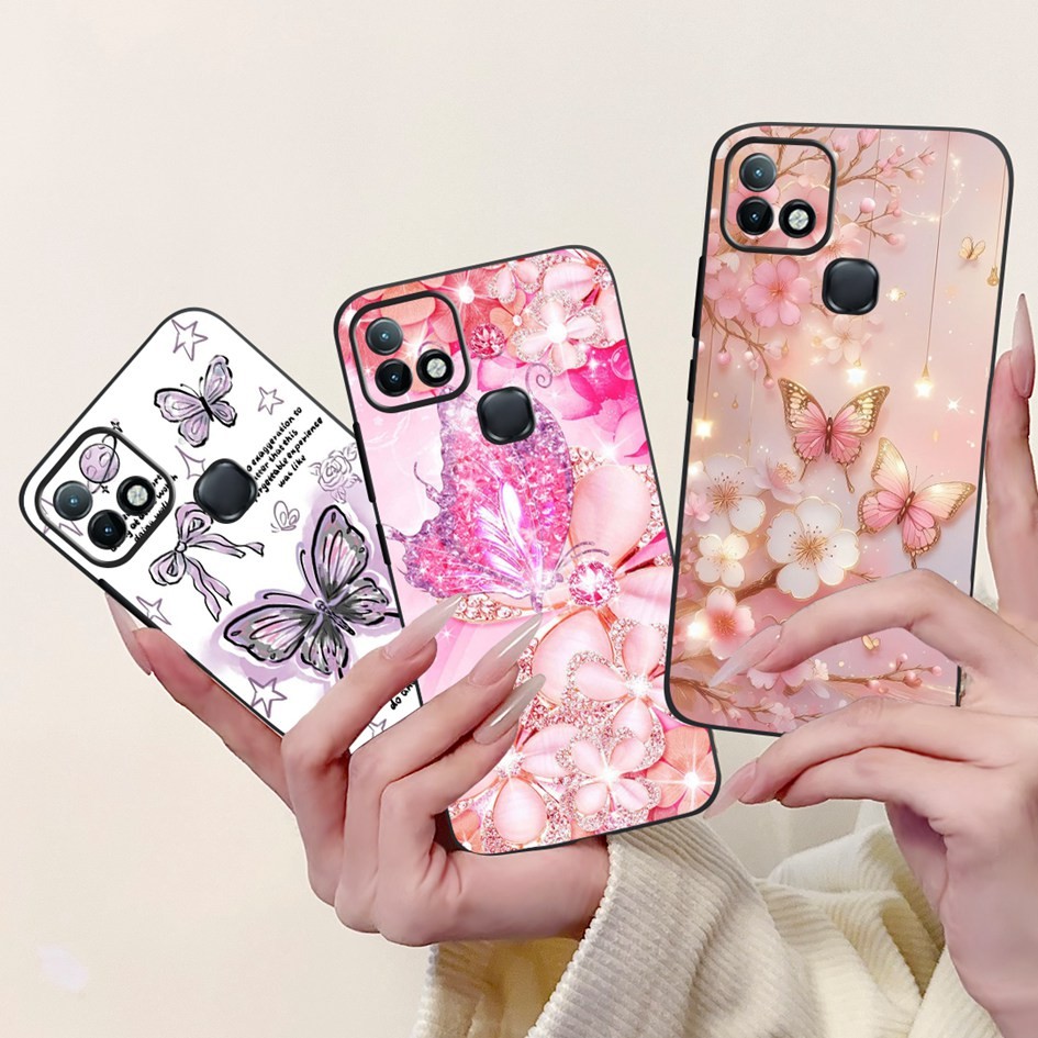 สําหรับ Infinix Hot 10 10i ปลอก X682B X682C X659B X658B PR652B เคสโทรศัพท์แฟชั่นผีเสื้อซิลิโคนนุ่มสํ