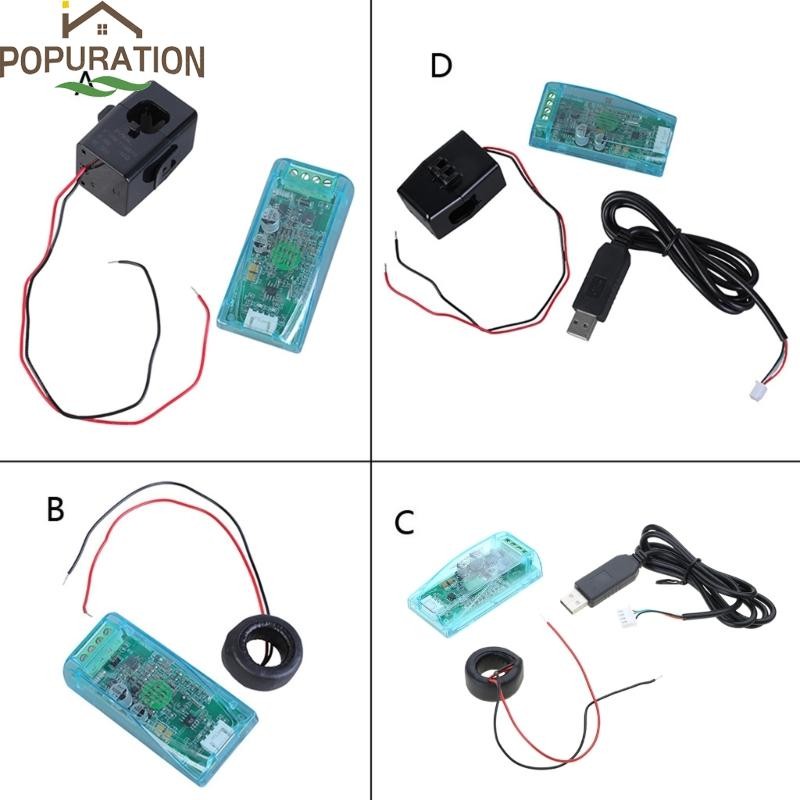 POP PZEM-004T โมดูลการสื่อสารพร้อมที่อยู่อาศัย PC TTL Modbus-RTU AC เฟสเดียว