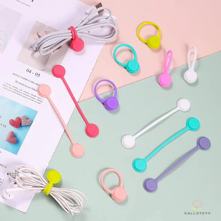 4PCS สายเคเบิลจัดระเบียบ สายหูฟังแม่เหล็กจัดระเบียบสายชาร์จซิลิโคนป้องกันการพันกันของสายจัดระเบียบสายแบบซิป ที่เก็บสายเค