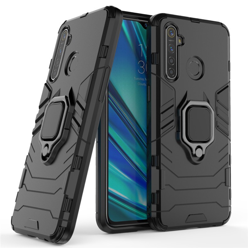 สําหรับRealme 5 Pro RMX1971 RMX1973 RMX1911 RMX191915X1927 กรณีซิลิโคนเกราะพลาสติกแข็งกลับฝาครอบโทรศัพท์OPPO Realme 5Proปลอกกันกระแทก