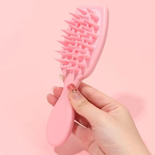 Handled Hair Shampoo Brush แปรงสระผมซิลิโคน หวีนวด นวดหนังศีรษะ นวดดูแลรากผมหนังศีรษะ G3495