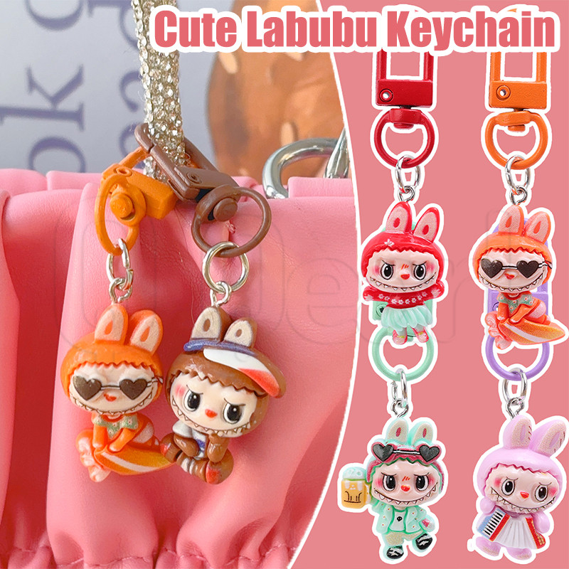 การ์ตูนลาบู พวงกุญแจเรซิ่น-น่ารักลาบูตุ๊กตาพวงกุญแจ-อะนิเมะตัวละครจี้-กระเป๋าแขวนเครื่องประดับ- น่ารัก มอนสเตอร์พวงกุญแจ-สร้างสรรค์ตกแต่งกุญแจรถ-กระเป๋าเ