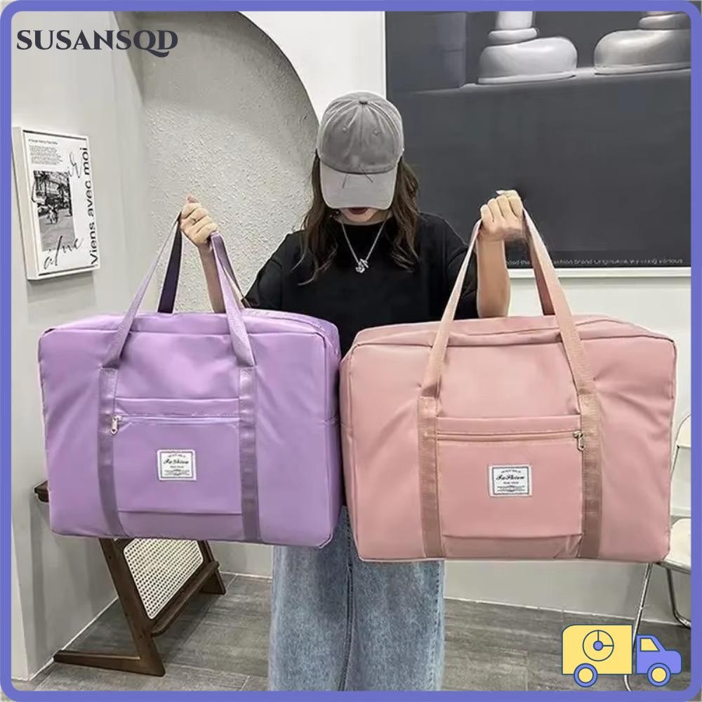 กระเป๋าเดินทาง SUSANSQD กระเป๋าเก็บของแบบพกพาความจุขนาดใหญ่, กระเป๋าถือ Tote กันน้ําอเนกประสงค์แบบพับได้ที่ทนทานสําหรับผู้หญิงผู้ชาย