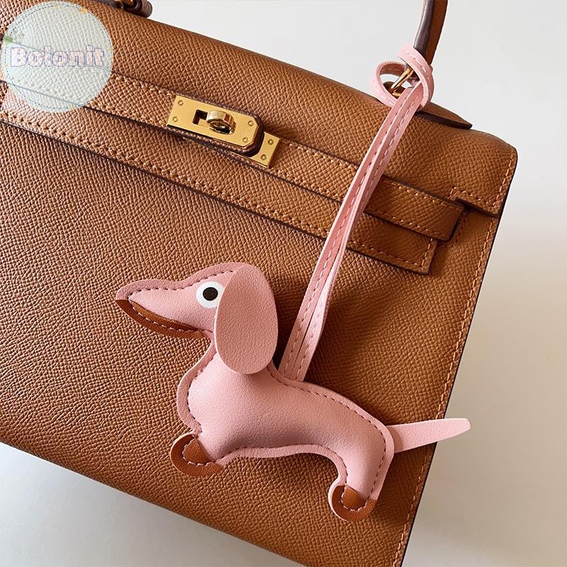 Bolonit หลายสีคลาสสิกหนังลูกสุนัขสุนัขพวงกุญแจจี้น่ารัก Dachshund กระเป๋า Charm โทรศัพท์จี้ Trinket Key แหวนอุปกรณ์เสริม TH