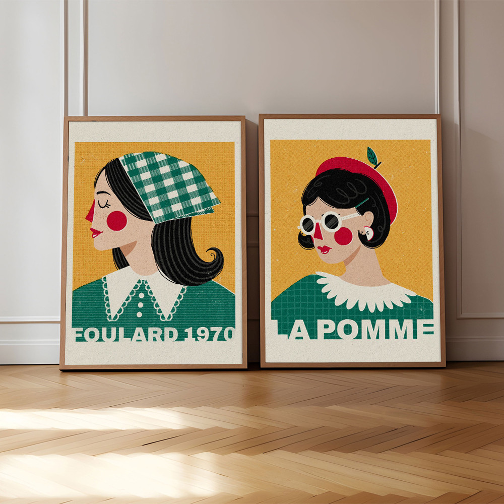 ภาพประกอบวินเทจแฟชั่นสาวชีวิตศิลปะตกแต่งผ้าใบโปสเตอร์พาร์ทเมนท์สุนทรียศาสตร์ตกแต่งผนังบ้านห้องนั่งเล่นตกแต่งผนัง - รูปที่ 2