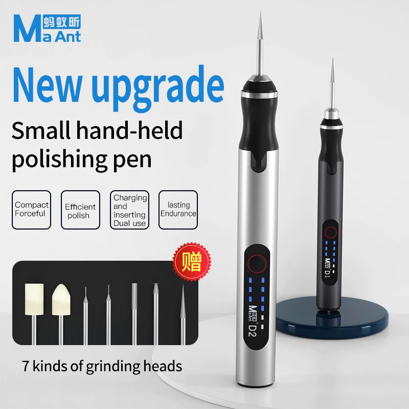 MaAnt D1 D2 Polish Pen Intelligent Charging Grinding Pen USB Grinder Engraving Pen for Phone CPU IC 