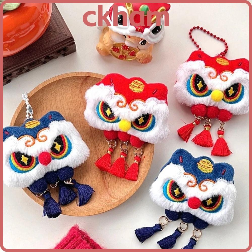 Ckham Lion Dance ยัดตุ๊กตาพวงกุญแจ, PP ผ้าฝ้ายการ์ตูนงูปีพวงกุญแจ,การ์ตูนตุ๊กตากระเป๋าจี้ของขวัญ