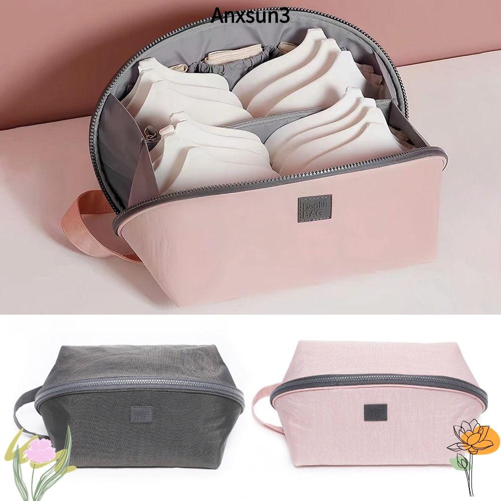 Anxsun3 กระเป๋าเก็บชุดชั้นในผู้หญิง Bra ถุงเท้า Divider กระเป๋าจัดระเบียบ