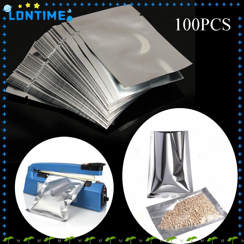 Lontime 100PCS ถุงอลูมิเนียมฟอยล์เกรดอาหารอุปกรณ์ครัว Saran Wrap Storage Pouches