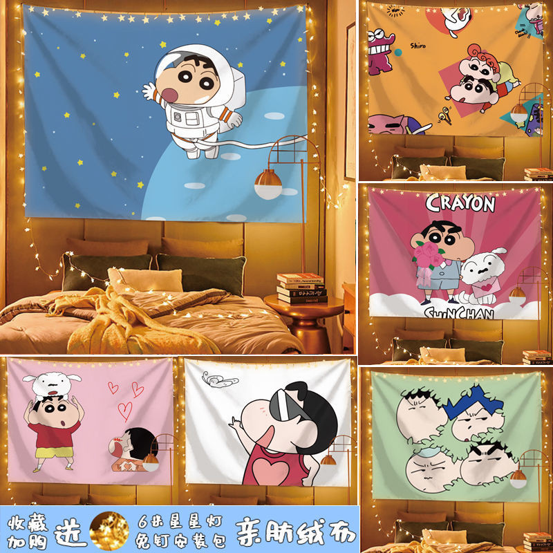 น่ารักเครยอนชินจังพรมตกแต่งห้องผ้าแขวนข้างเตียงเด็กตกแต่งพื้นหลังผ้าแขวนผนังผ้าปิดผนัง