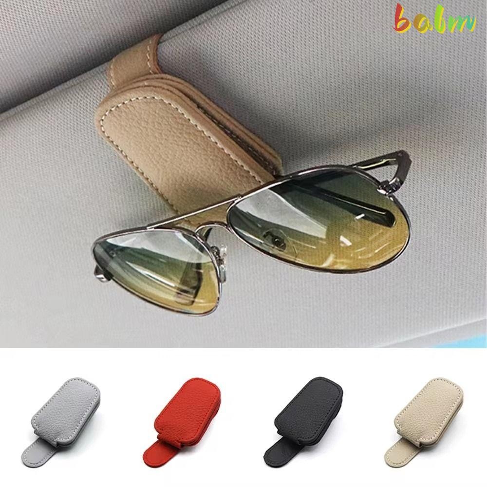 Balm Sun Visor แว่นตาคลิป, Anti-scratch ยืดหยุ่นรถแว่นตาแขวนคลิป,มัลติฟังก์ชั่ PU หนังรถผู้ถือแว่นตาอุปกรณ์ตกแต่งภายในรถยนต์