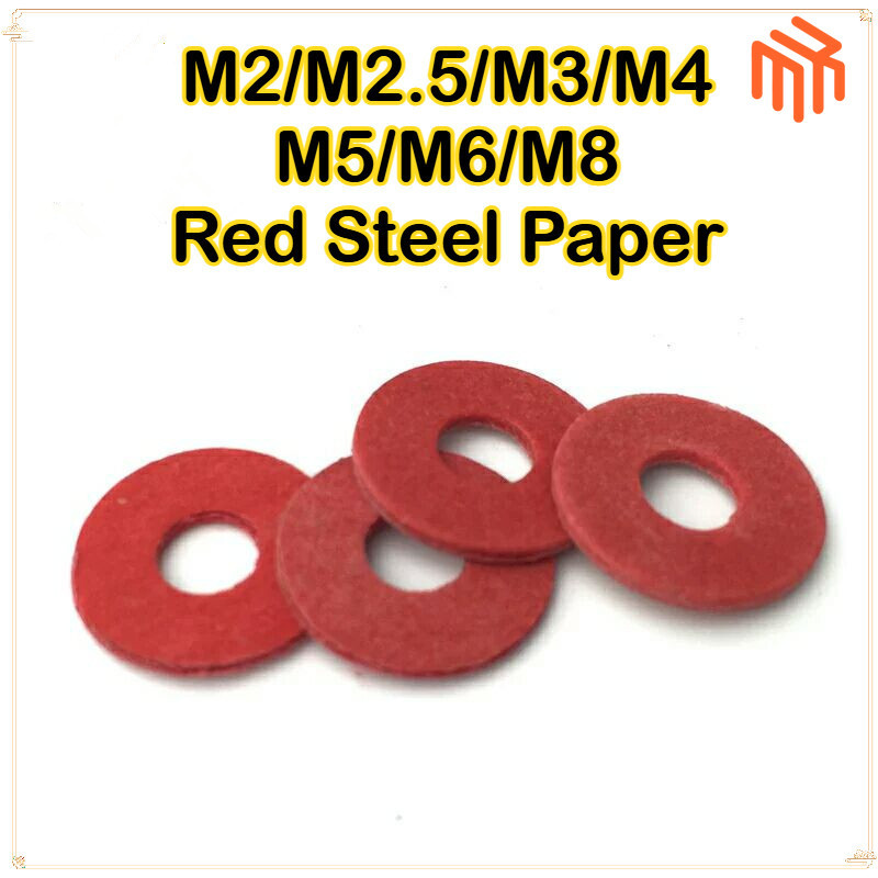 [MX1]  M2-M8 สีแดงเหล็กเส้นใยกระดาษฉนวนแบนเครื่องซักผ้าฉนวนกันความร้อนปะเก็นธรรมดา Pad แหวน o แหวนเครื่องซักผ้า o แหวนชุดแหวนยาง / วงแหวนฉนวนสีแดงทำจากเส้นใยวัลคันิซี / Red Vulcanized Fiber Insulating Washer