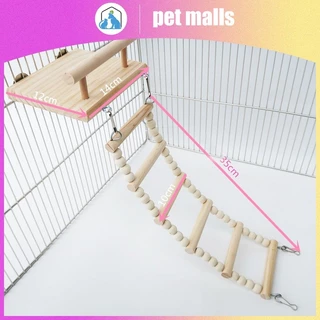 PET MALLS นกแก้วของเล่นแกว่งบดกรงเล็บยืนเสาแทะอุปกรณ์กรงนก