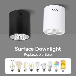 3 สี LED ดาวน์ไลท์ Pin light พื้นผิวติดตั้งโคมไฟเพดาน spot light E27 เปลี่ยนหลอดไฟรอบห้องนอนห้องนั่งเล่น home light