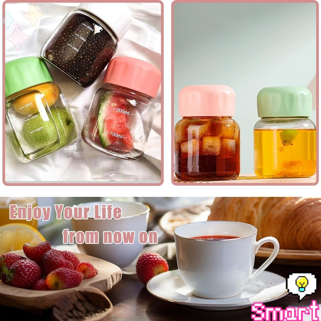 SMART ขวดน้ําขนาดเล็กแบบพกพา น่ารักมินิมอล ใส่นม 200 ml ใส่กาแฟ Portable cup