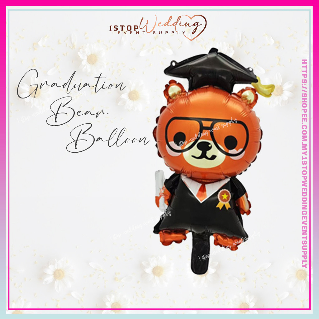 1 ชิ้น - GRADUATION BEAR BALLOON/HELIUM BALLOON/BELON BEAR/MT260/ Douserye air球