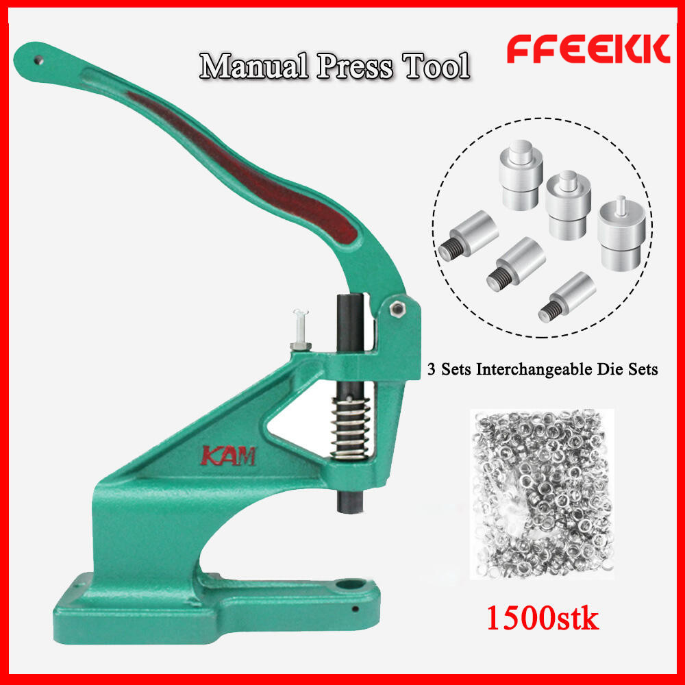 มือติดตั้งปุ่มตะปู 831/633Grommets หนักตาไก่ Punch มือกดเครื่อง + 3 ตาย + 900 Grommets - นานาชาติเครื่องกดแบบตั้ง