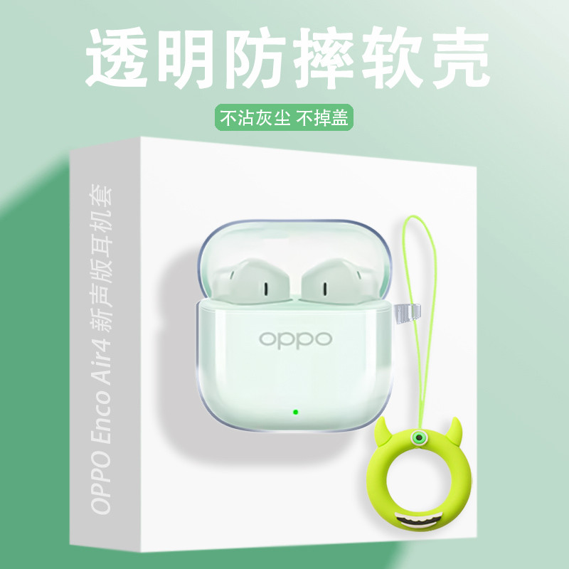 สําหรับ OPPO Enco Buds 3/Buds 3 Pro หูฟังกรณี TPU ใส Transpent หูฟังป้องกันกรณี Anti-fall หูฟัง Protector Soft Shell พร้อมแหวนการ์ตูน