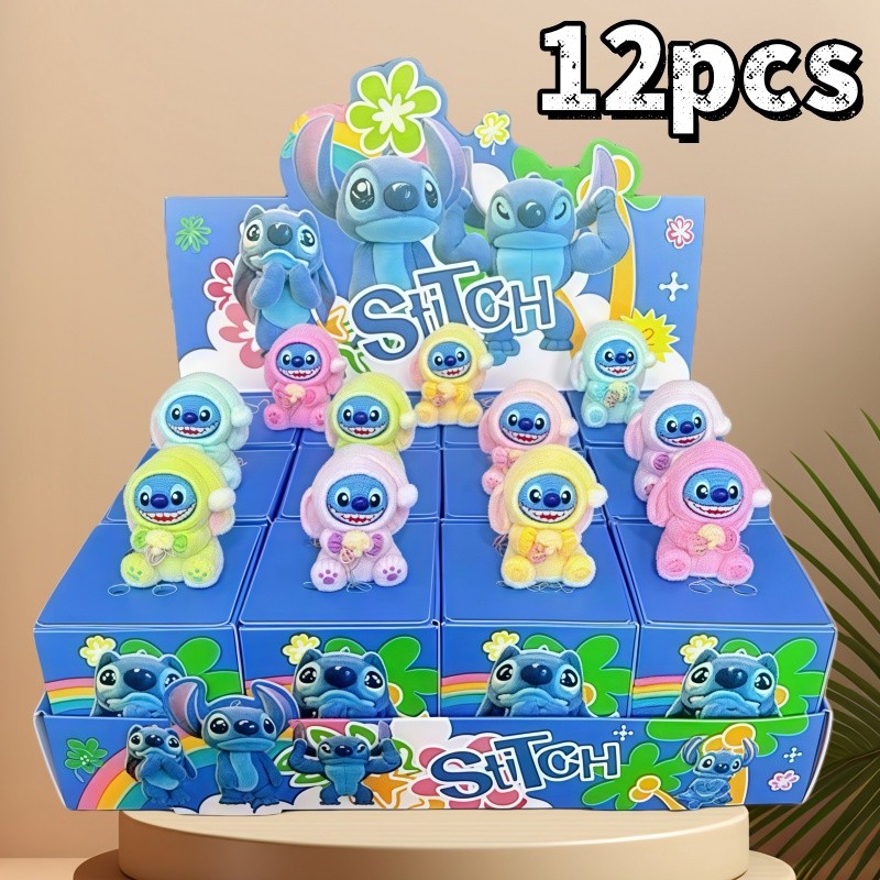 สุ่มกล่อง น้องเป็นขนกำมะหยี่น่ารักมาก เครื่องประดับ [แบบยกบ๊อก12จุ่ม] สติชจิ๋วขนกำมะหยี่ โมเดลสติช ตั้งโต๊ะ กล่องการ์ตูน ราคา ถูกที่สุด ดีลบีเคเค แกลเลอรีภาพที่ 4