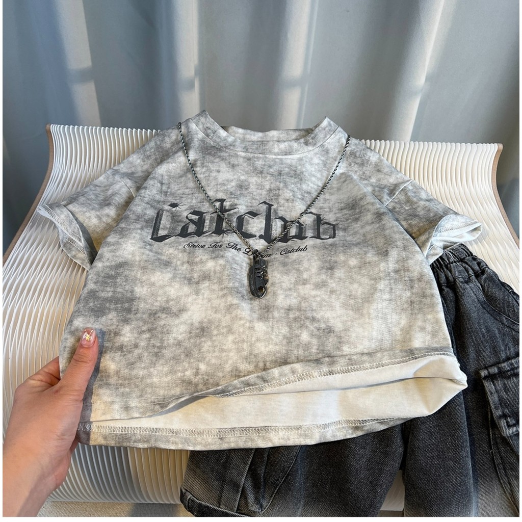 ชุดสูทเด็กชายฤดูร้อนอินเทรนด์-เด็กหล่อแฟชั่นกางเกงขาสั้นแขนสั้นชุดสองชิ้น - รูปที่ 5