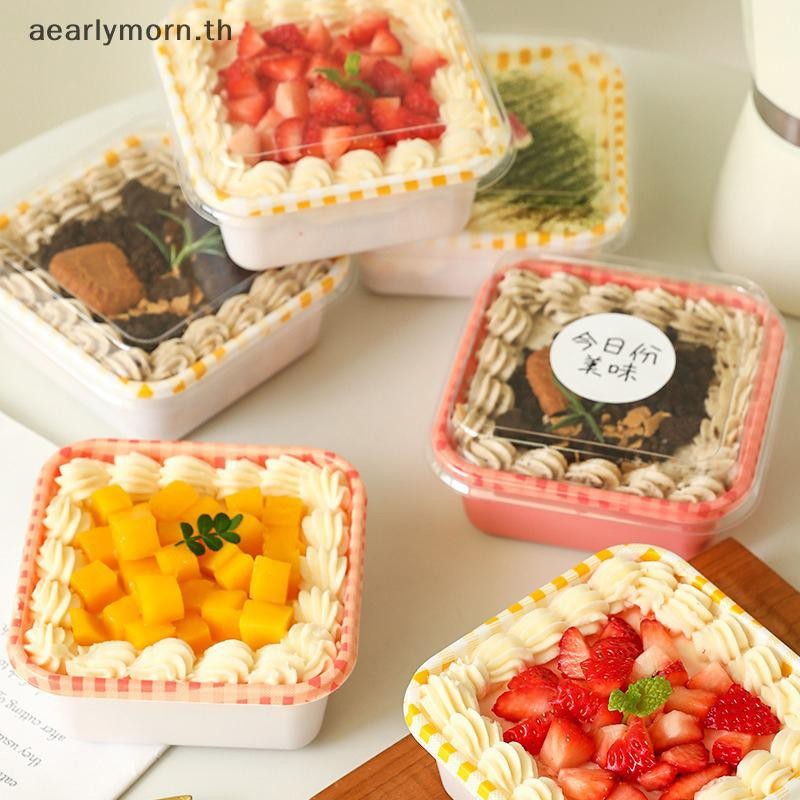 อ่า 10ชิ้นพลาสติกเค้กมูสถ้วยขนมโยเกิร์ตภาชนะบรรจุอาหารที่มีฝาปิดใส มาลาลิวก้า มูสขนมกล่องเค้กกล่องบรรจุ ไทย