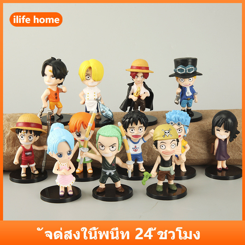 จัดส่งจากประเทศไทย 12 ชิ้น One Piece Luffy ACE Zoro คอสเพลย์ในวัยเด็กอะนิเมะรูป COD สต็อกรูปตุ๊กตาของเล่นสําหรับของขวัญเด็กคอลเลกชันเครื่องประดับรถบ้านเค้กตกแต่ง Gacha