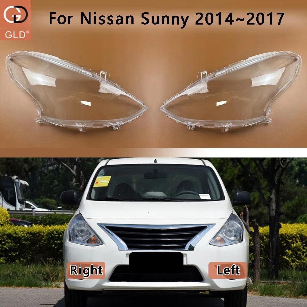 ฝาครอบไฟหน้าโปร่งใสโคมไฟกรณีไฟหน้า Shell Plexiglass เปลี่ยนเลนส์เดิมสําหรับ Nissan Sunny 2014 2015 2