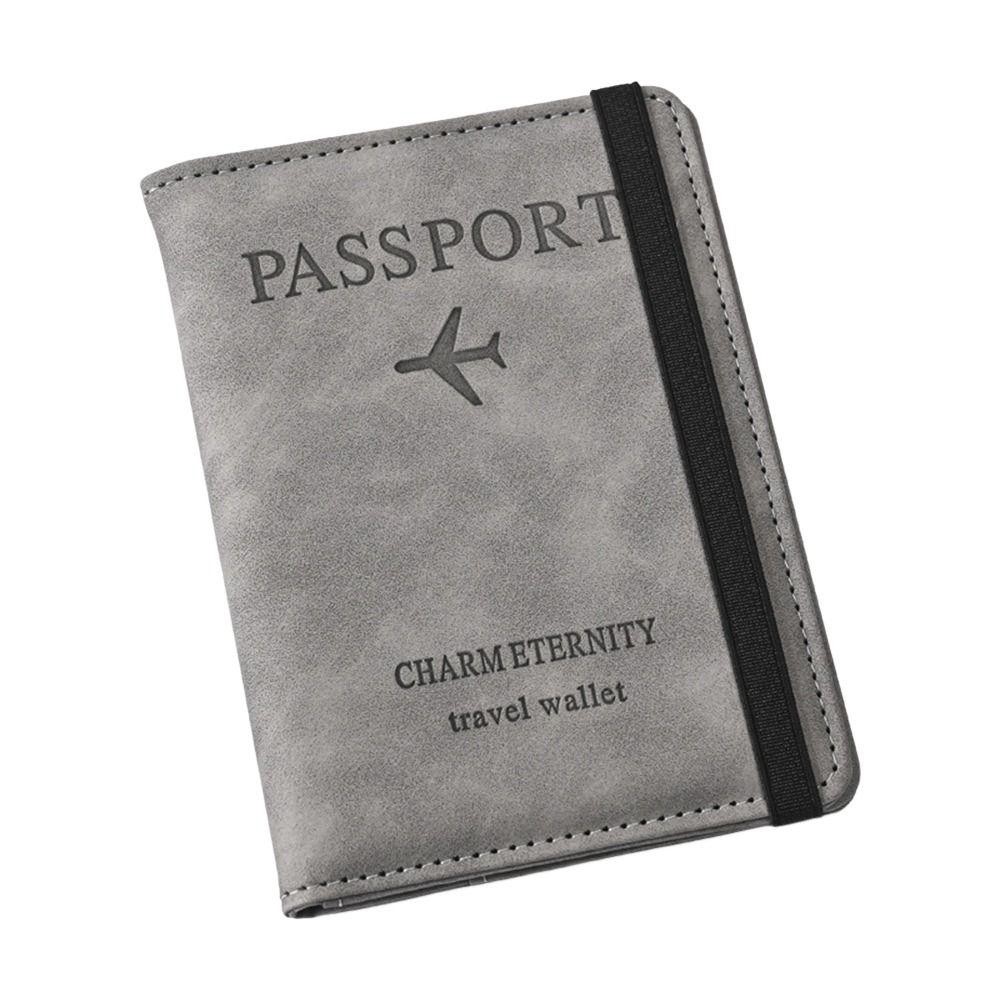 ฝาครอบหนังสือเดินทาง UUMIR RFID, คลิปกระเป๋าสตางค์หนังสือเดินทางมัลติฟังก์ชั่นบางเฉียบ, ที่ใส่บัตรประจําตัวหนัง PU Travel
