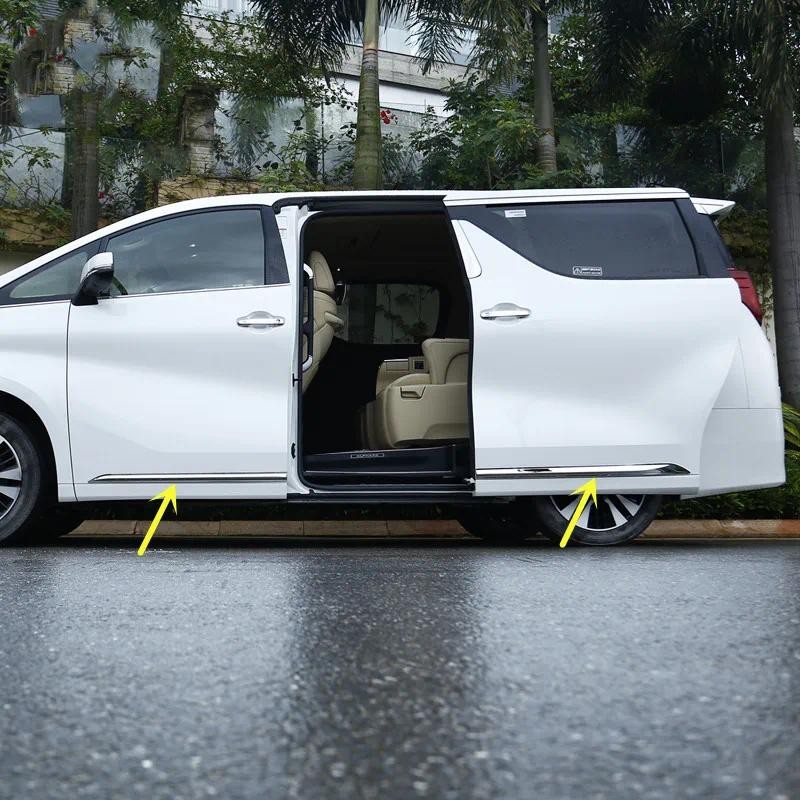 Chrome จัดแต่งทรงผมรถประตูด้านข้าง Moulding Trim ชุด 2015-2020 สําหรับ Toyota Alphard /VELLFIRE 30 s