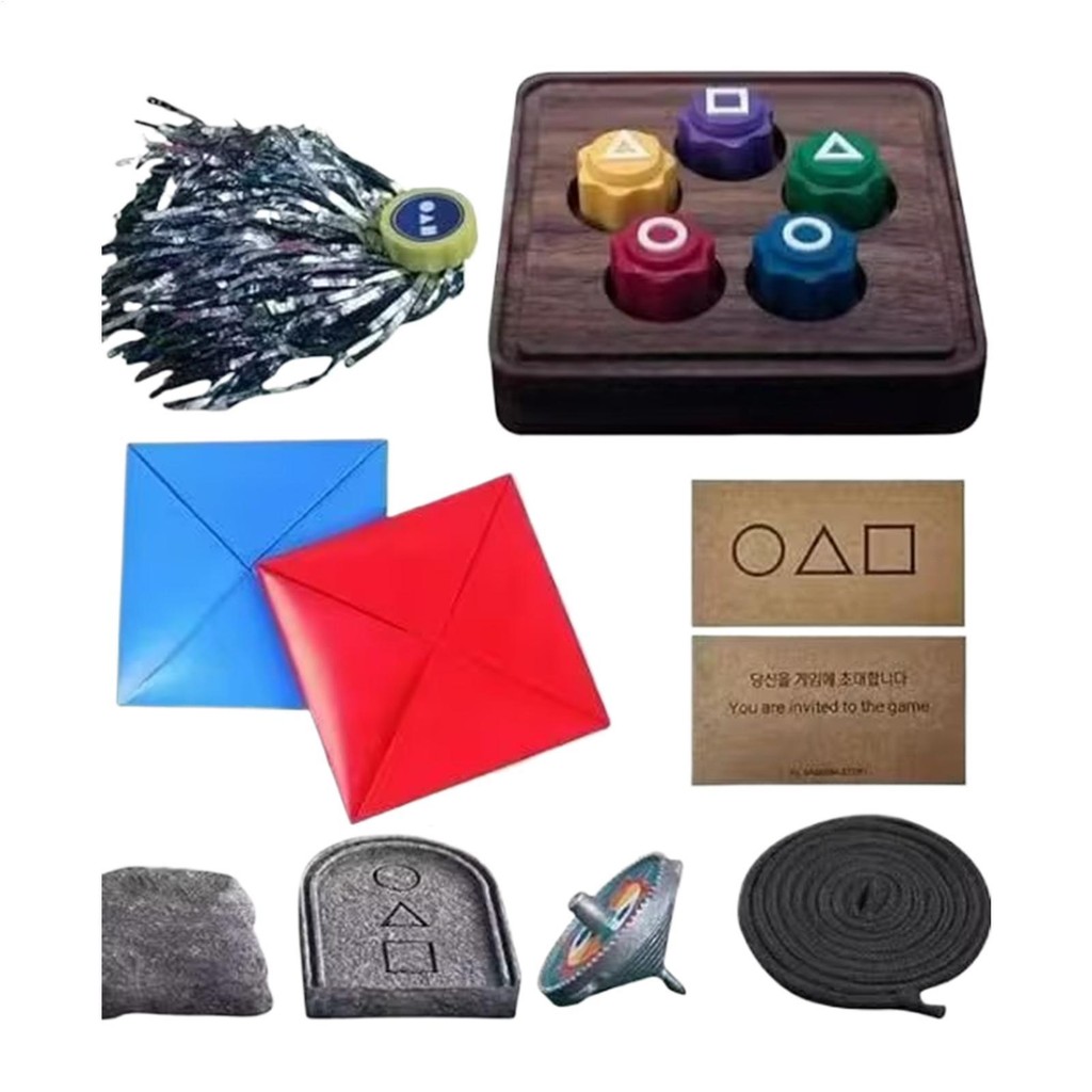 เกมปลาหมึก 2 เกมเกาหลีของเล่น Kicking ลูกขนไก่การศึกษาของเล่นเกม Grabbing Stones iath