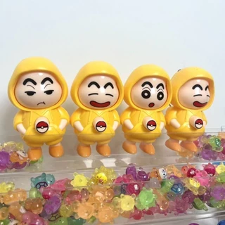 【พร้อมส่ง】Crayon Shin-chan ตุ๊กตาเปลี่ยนหน้าเครยอนชินจัง พร้อมพวงกุญแจพลาสติก 4ใบหน้า ของเล่นงานฝีมือ DIY ไม่มีกล่อง