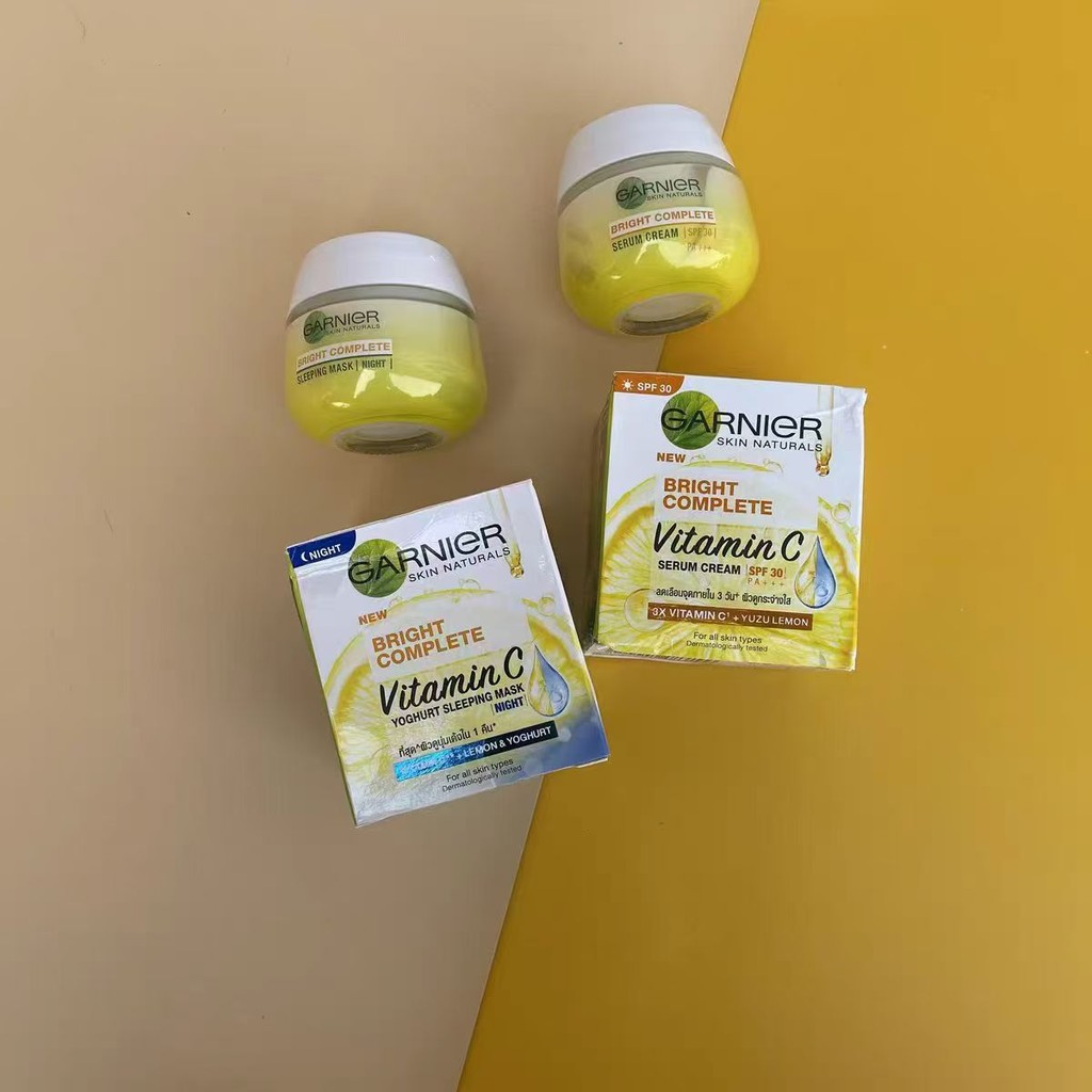 Garnier Garnier Lemon Day Cream Night Whitening Night Cream Sleeping Mask Ethyl V